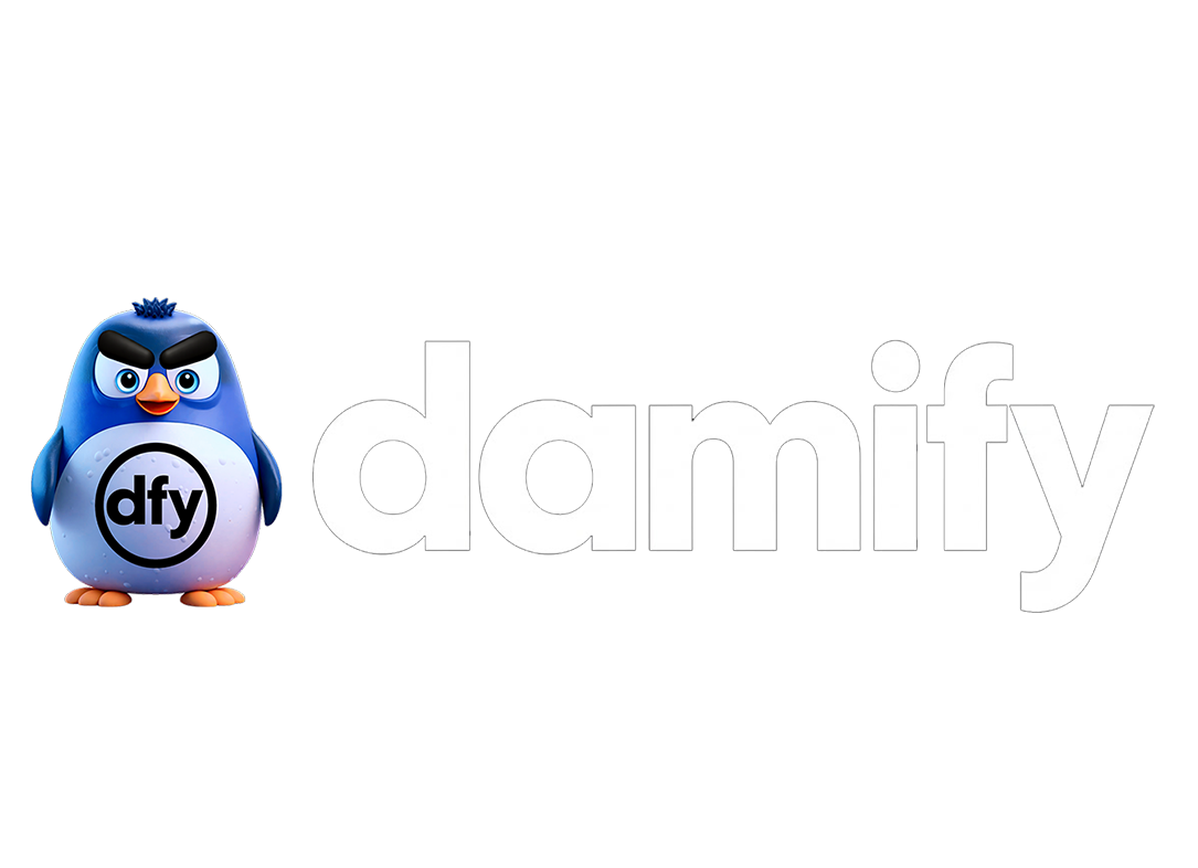 Damisoft Damify Streaming Pinguin Logo 2026 Wallpaper HD