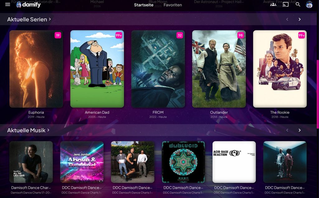 Damify Theme Screenshot Original 2026 Jellyfin Skin Serien