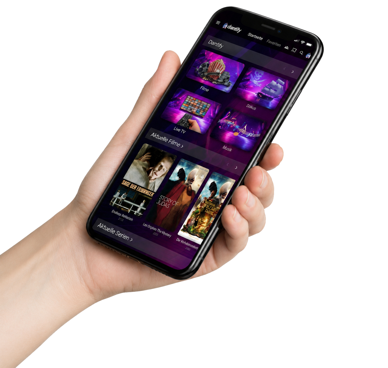Links hand Damify Streaming Original 2026 Smartphone