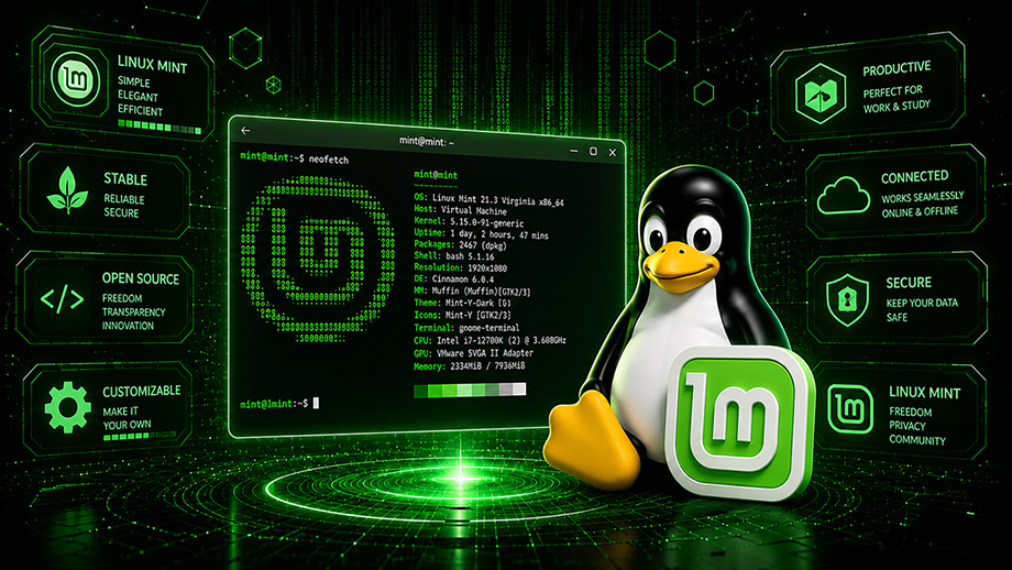 920 518 Linux Mint Damisoft Tux Original 2026 Terminal