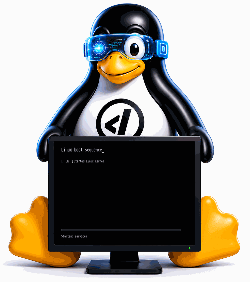 Damisoft Tux Animated GIF Linux Bootscreen Original 2026