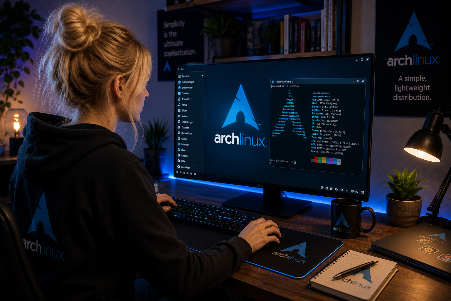 Arch Linux Userin Desktop PC Damisoft Original Logo