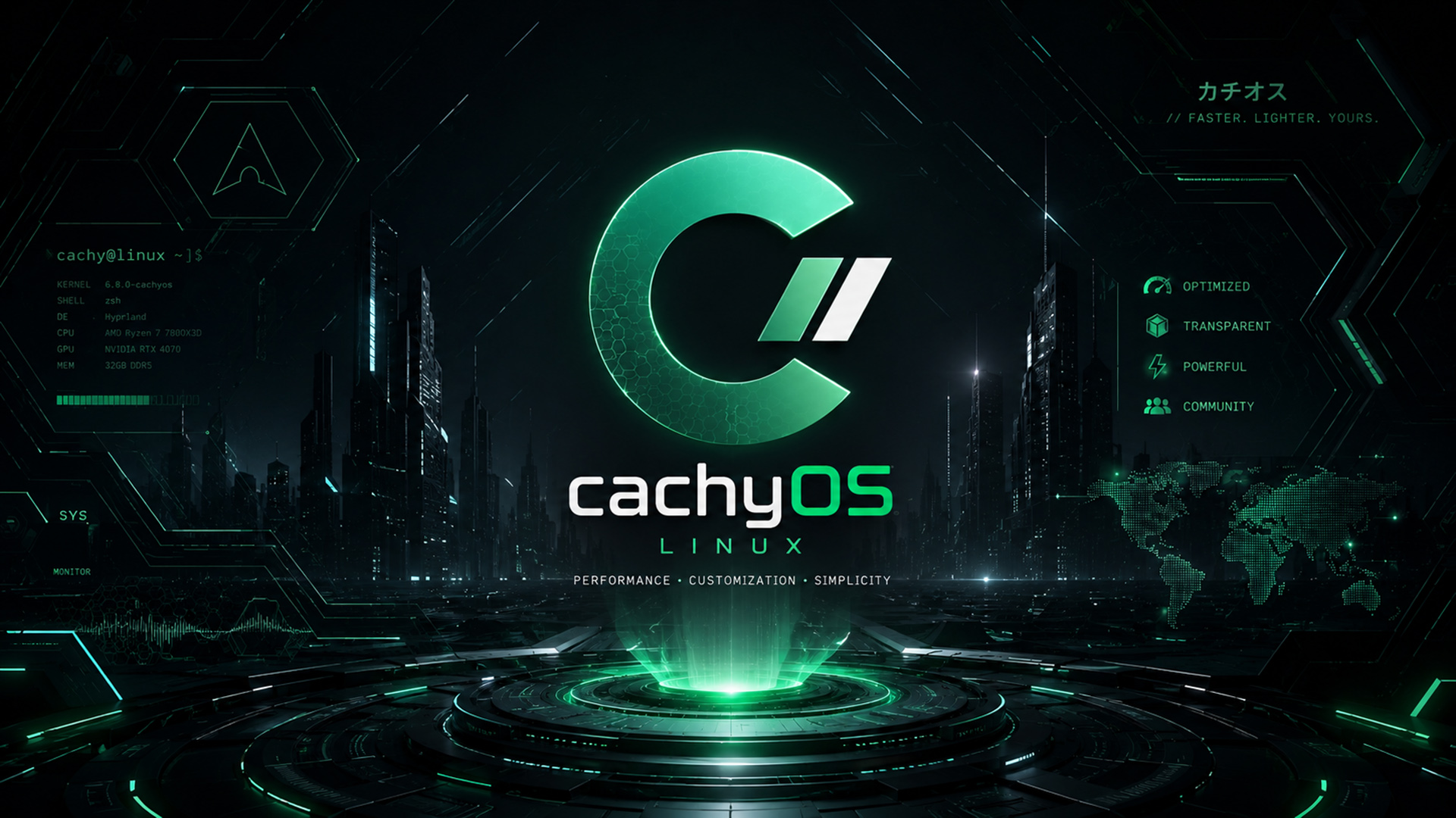 cachyOS HD Wallpaper Linux Damisoft Original 2026