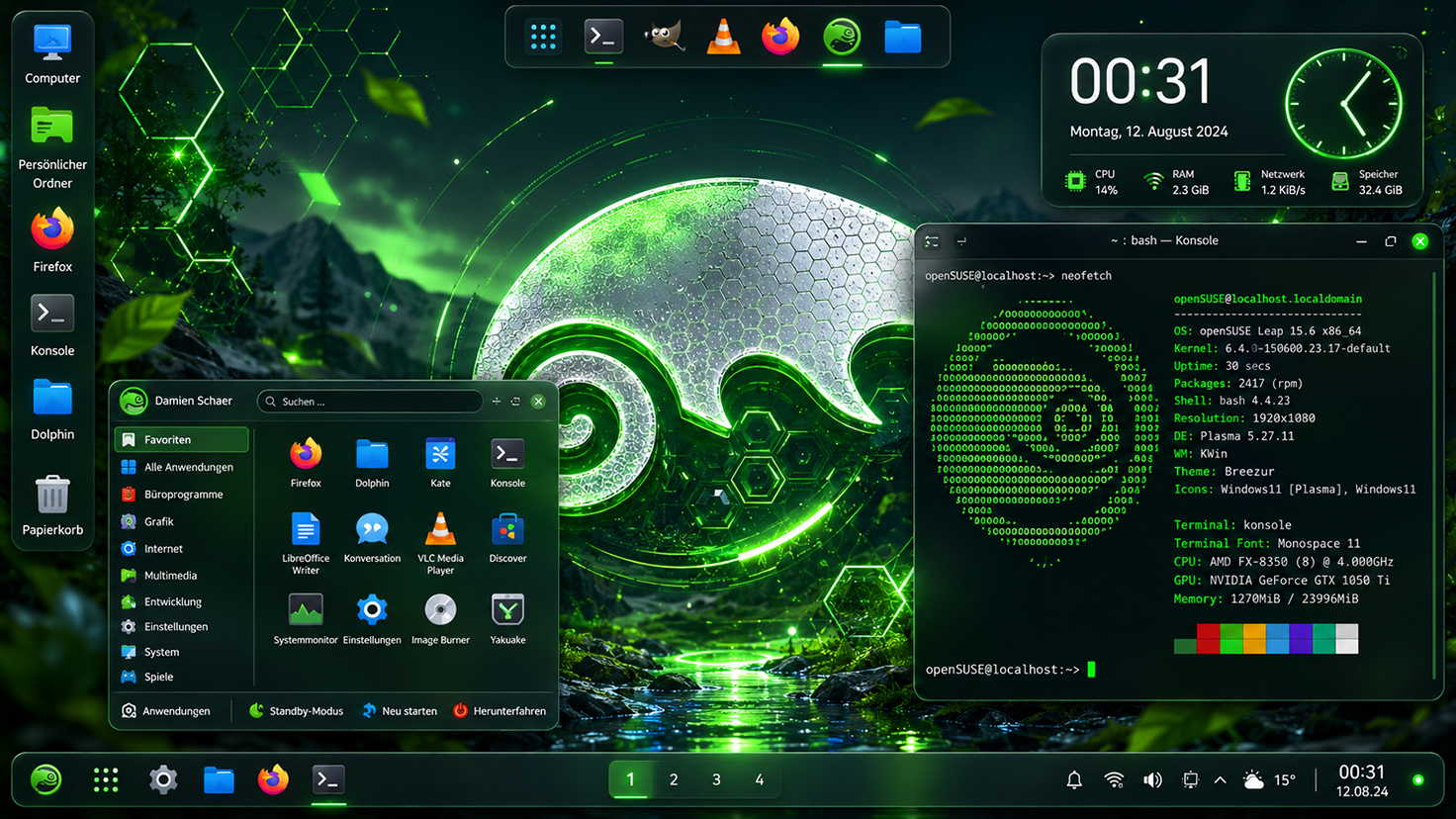 openbSUSE KDE Desktop Linux PC Damisoft Original 2026