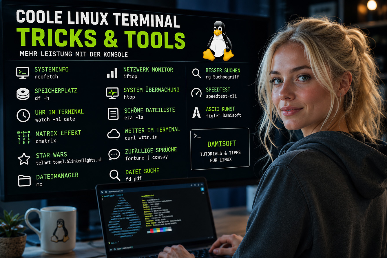 Coole Linux Terminal Tricks Damisoft Original Linux Terminal Blonde Neofetch Konsole 2026
