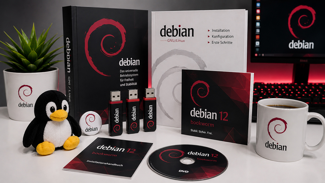Debian Linux OS Debian Linux CD OS Betriebssystem CH Tux Damisoft Original 2026