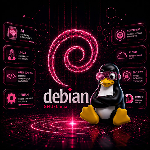 Icon debian Linux GNU Tux Damisoft Original 2026
