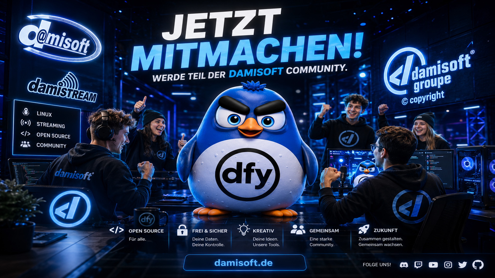 Geil Damisoft Wallpaper jetzt mitmachen Logo HD Background Original 2026