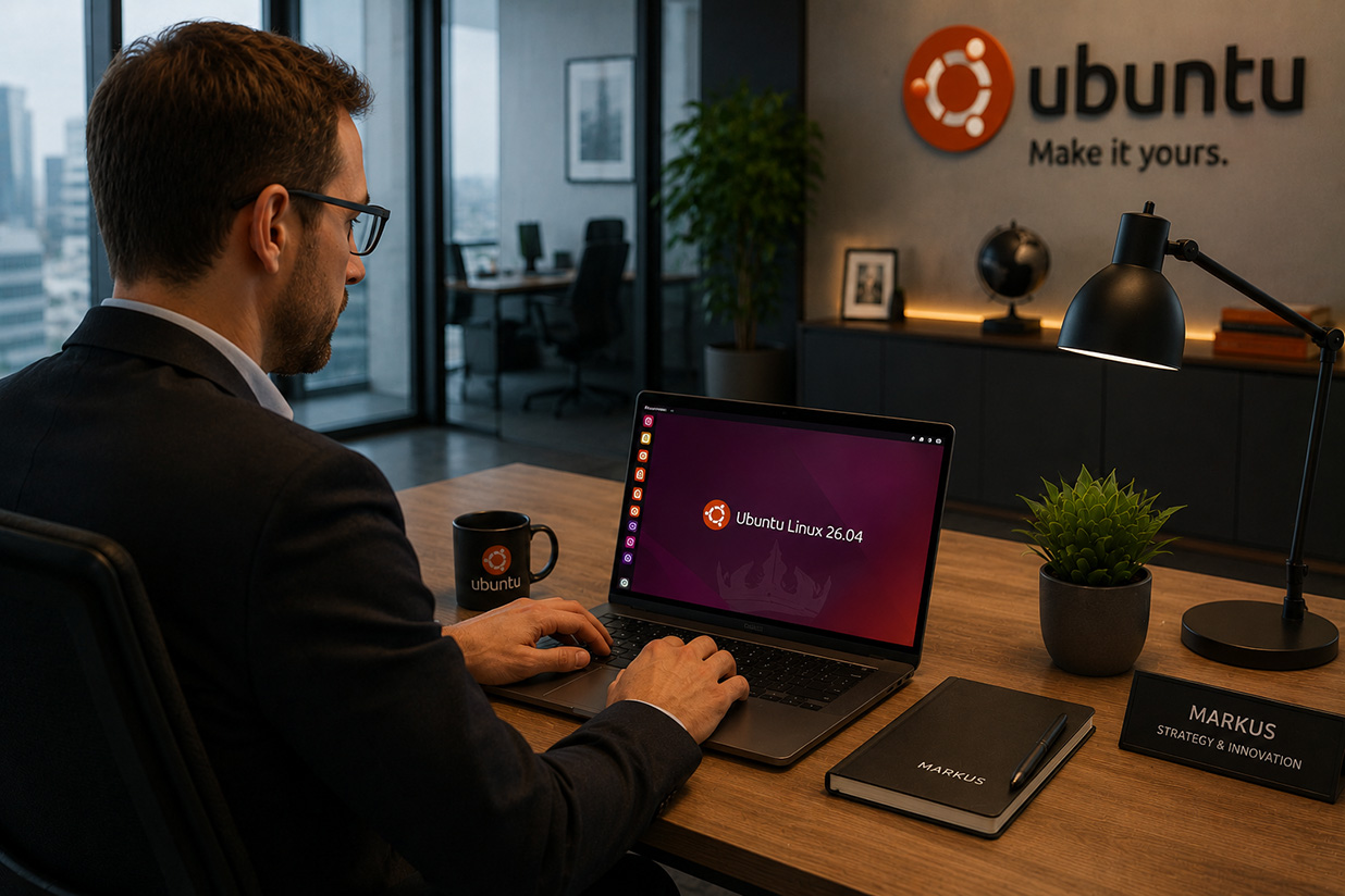 Linux Ubuntu 26.04 am Arbeitsplatz Ubuntu Damisoft Laptop Arbeit Linux Original 2026
