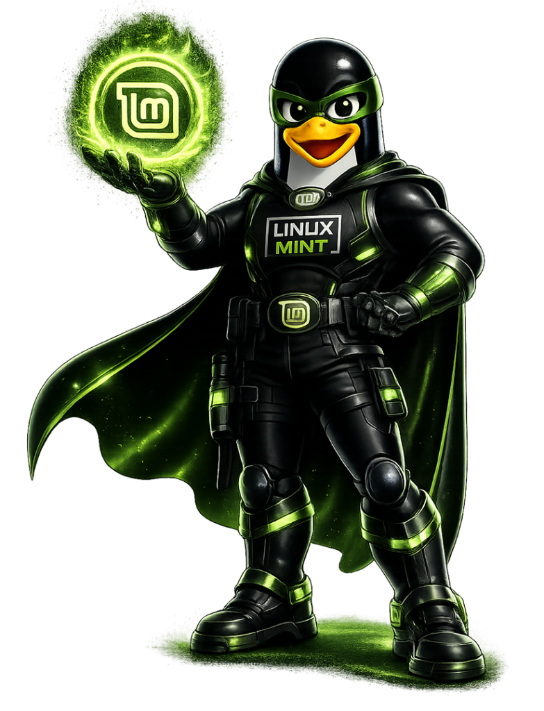 Linux Mint Damisoft Tux Super Hero Original 2026