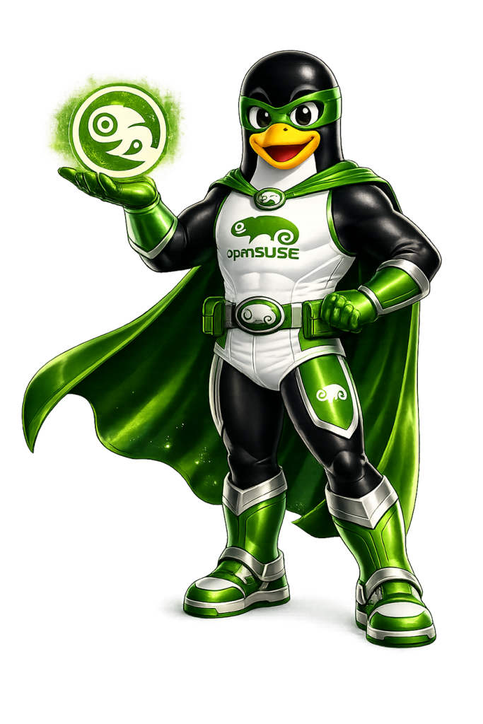 Super Hero Tux OpenSUSE Linux Damisoft Original 2026