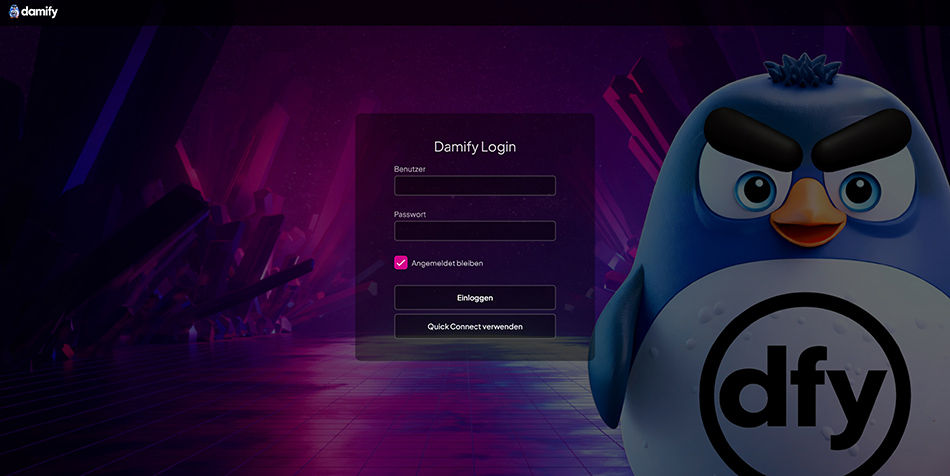 Damify Login Screen Desktop Damisoft Original 2026 Desktop Skin Thema Jellyfin