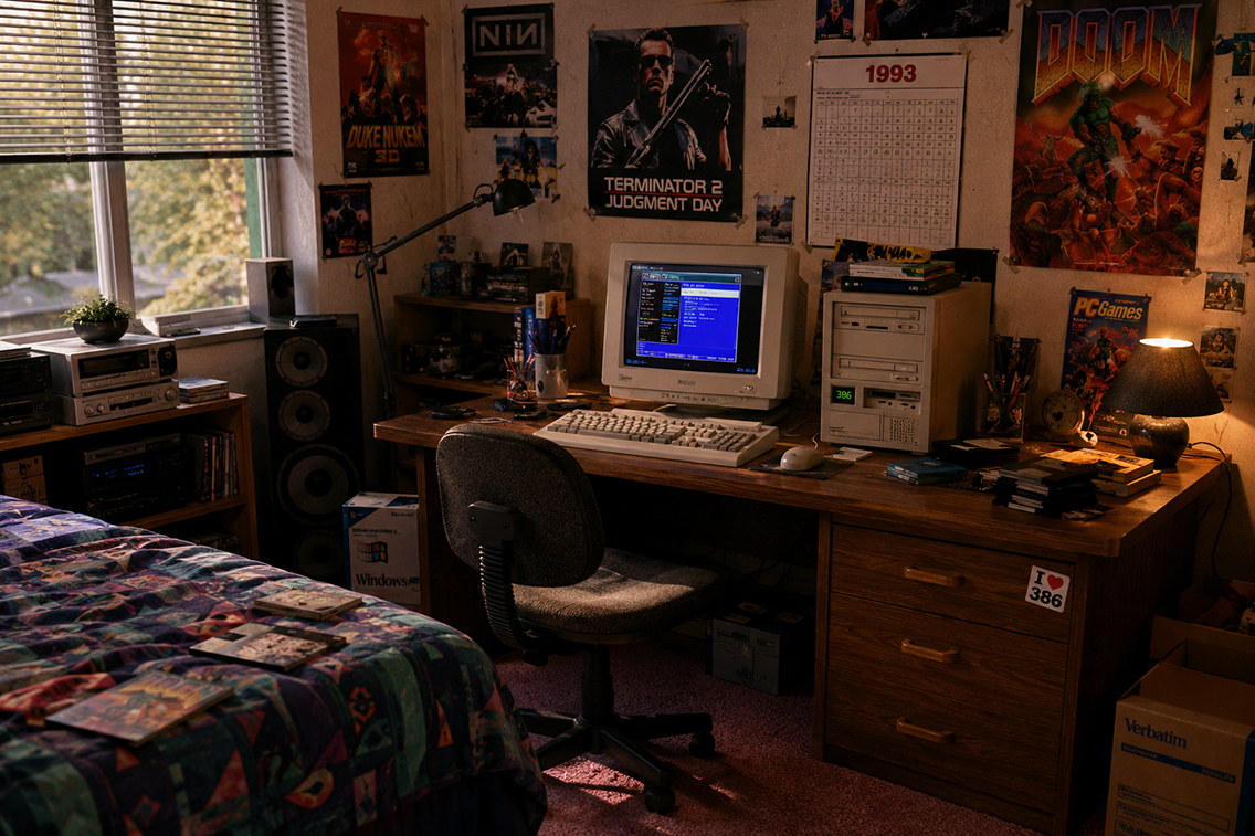 PC Zimmer 1993 Damisoft 386 Damisoft Original Bild