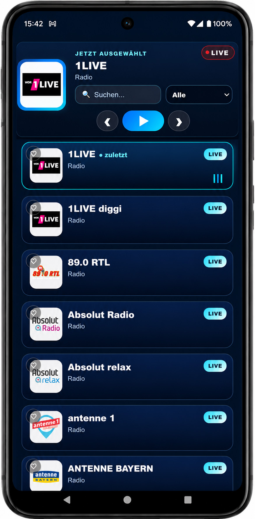 Damisoft Screenshot Smartphone Handy Damiradio Radio Live Original 2026